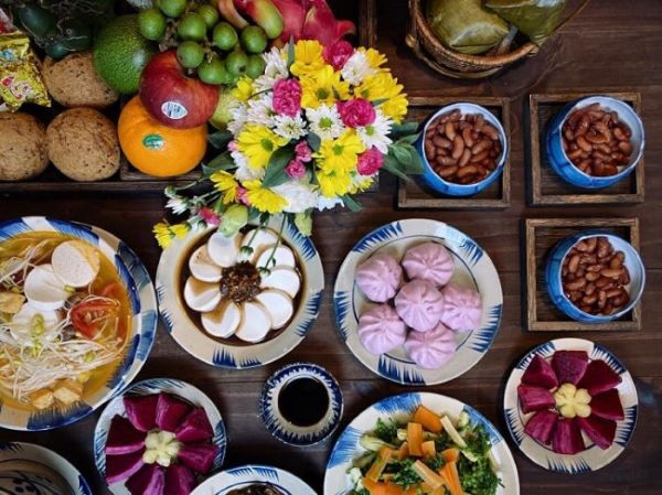 Mâm lễ chay cúng phật ngày rằm tháng 7