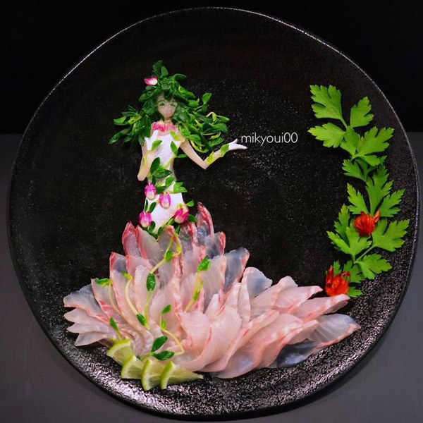 Người đàn ông Nhật biến sashimi thành tranh 3D đẹp không nỡ ăn