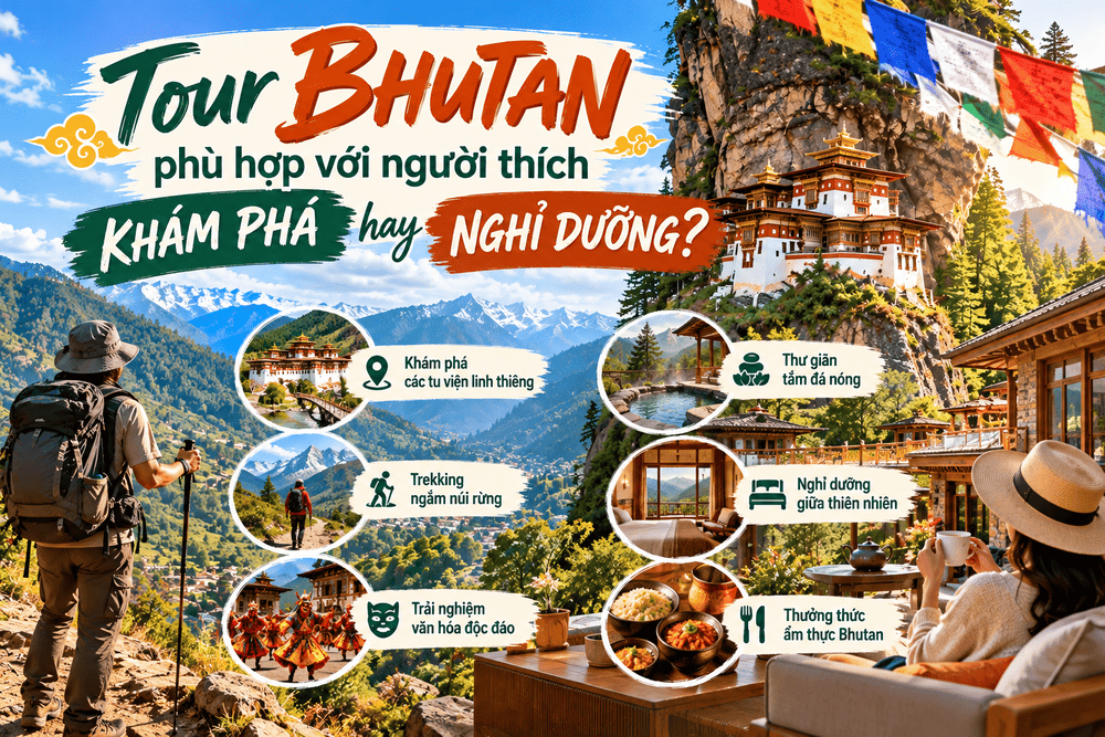Tour Bhutan phù hợp với người thích khám phá hay người thích nghỉ dưỡng?