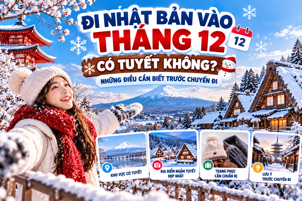 ĐI NHẬT BẢN VÀO THÁNG 12 CÓ TUYẾT KHÔNG? NHỮNG ĐIỀU CẦN BIẾT TRƯỚC CHUYẾN ĐI