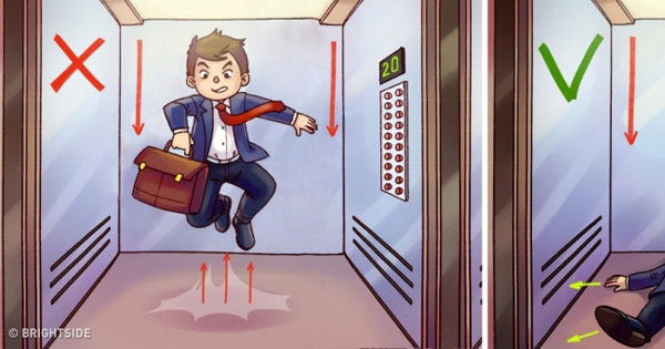 Cách sống sót khi ở trong thang máy đang rơi