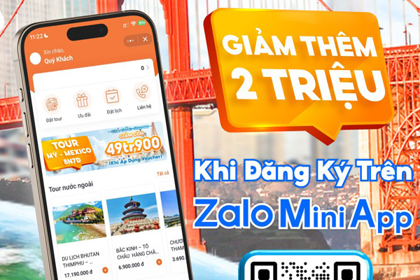 RA MẮT MINI APP ZALO VACATION TRAVEL - SĂN NGAY VOUCHER 2 TRIỆU ĐỒNG