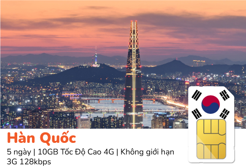 Sim du lịch Hàn 5G