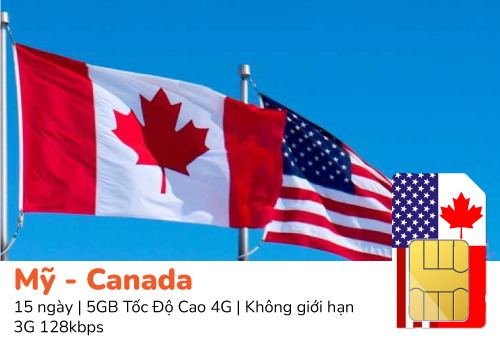 Sim du lịch Mỹ - Canada