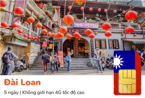 Sim du lịch Đài Loan 5G